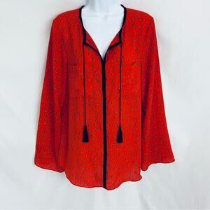 Libby Edelman Wide Sleeve Bee Top Size Medium